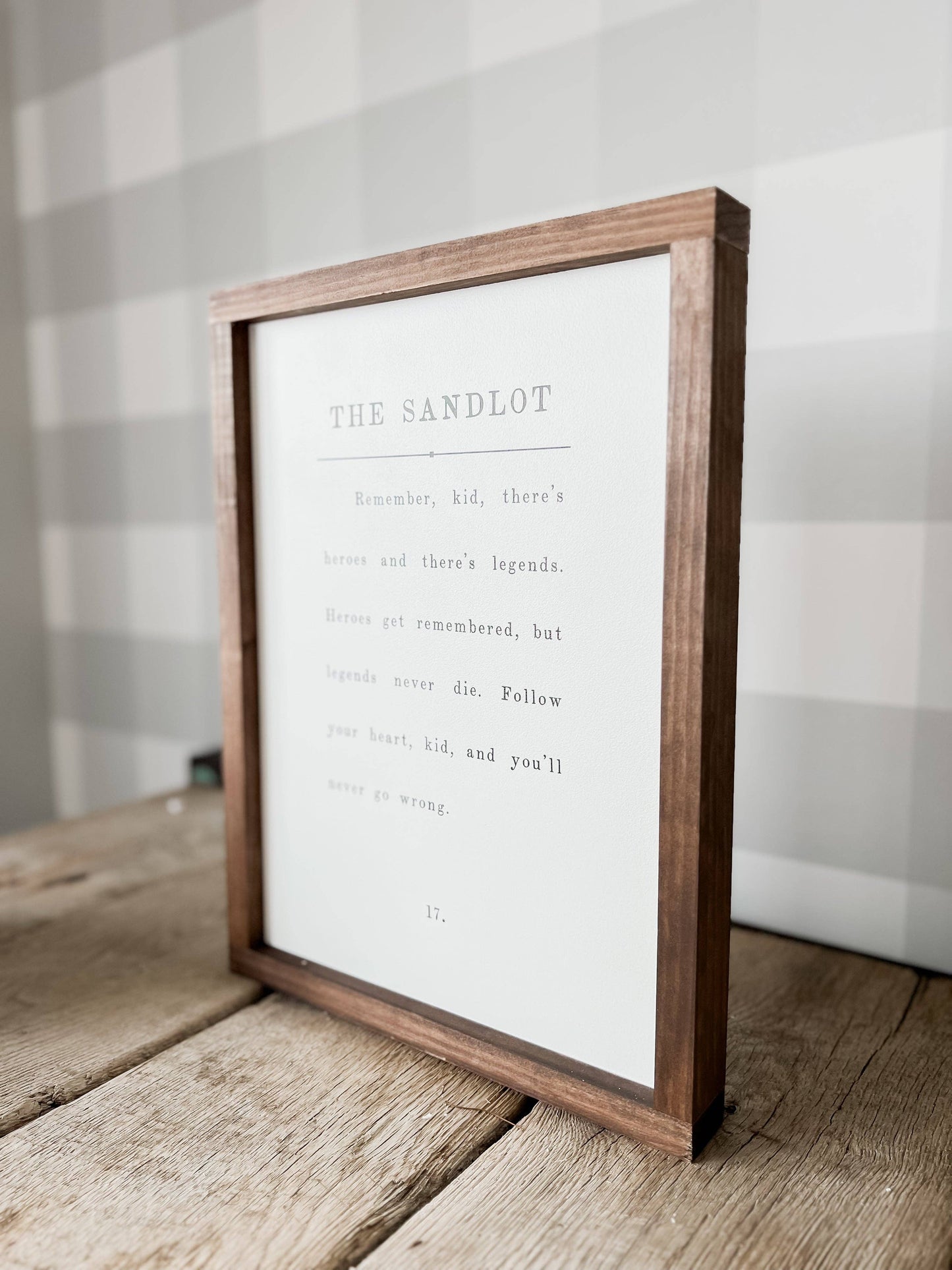 The Sandlot | Mother's Day Gifts, Wall Art: 8x12" / Light Oak / White