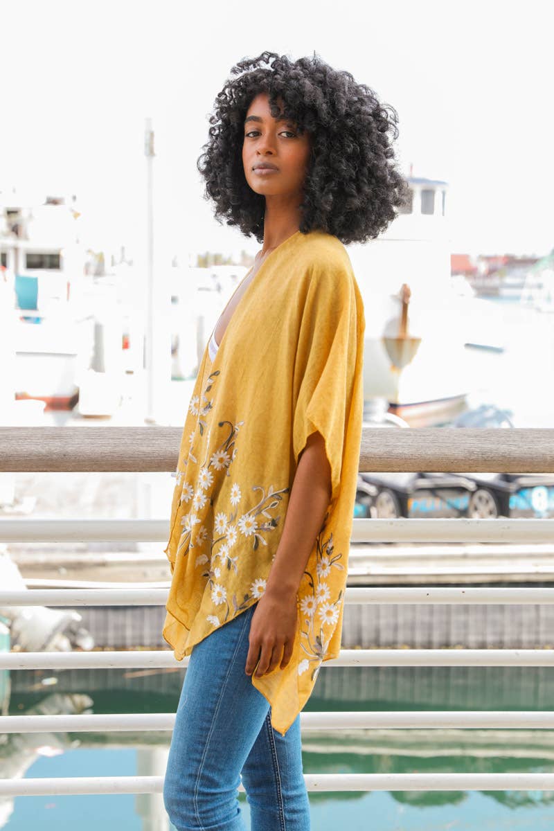 Get NOW! Bestselling Spring Daisy Woven Kimono ๐ผ: Peach