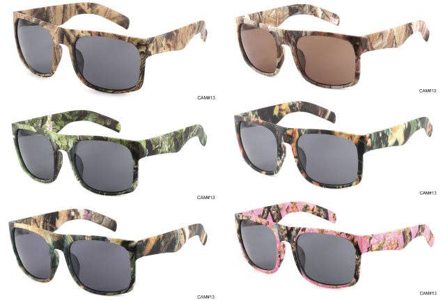 Large Squared Camo Sport Sunglasses