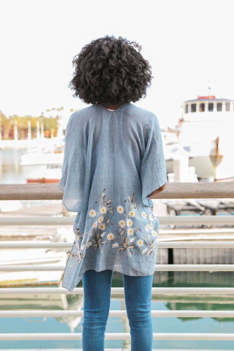 Get NOW! Bestselling Spring Daisy Woven Kimono ๐ผ: Peach