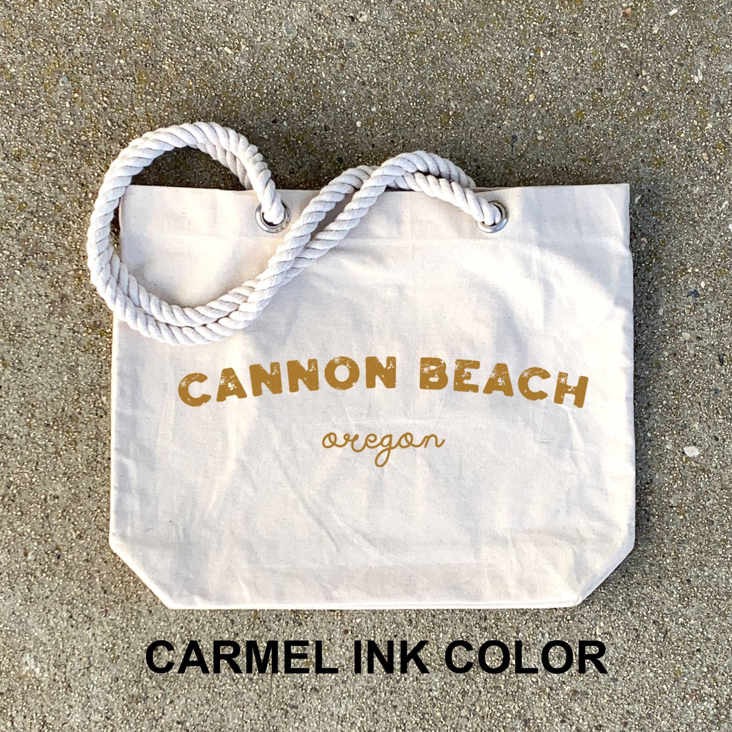 Custom Beach Tote Bag with Rope Handles Personalized: Navy