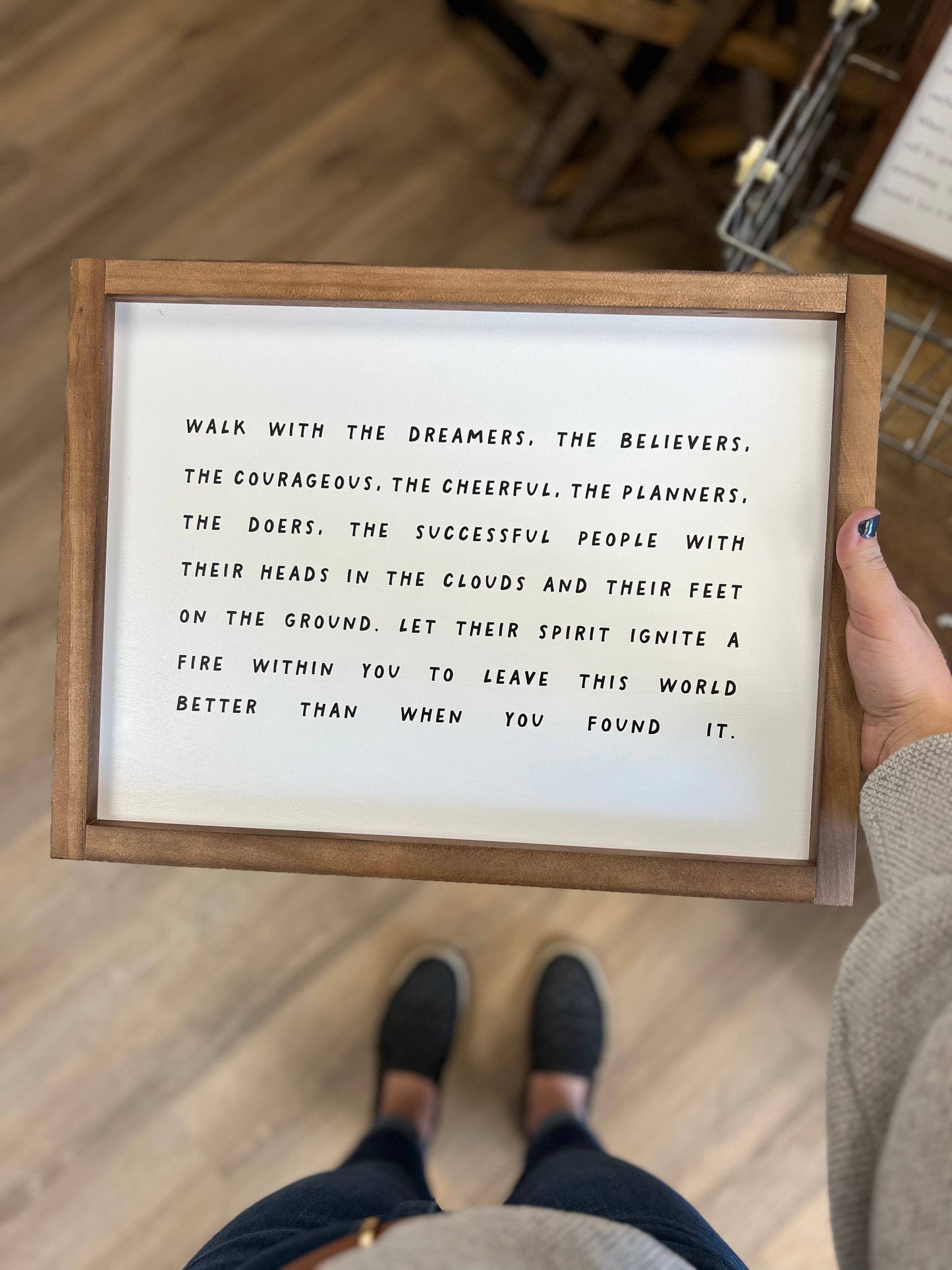 Walk with the Dreamers | Wall Art, Made in the USA: White / Light Oak / 12x8"
