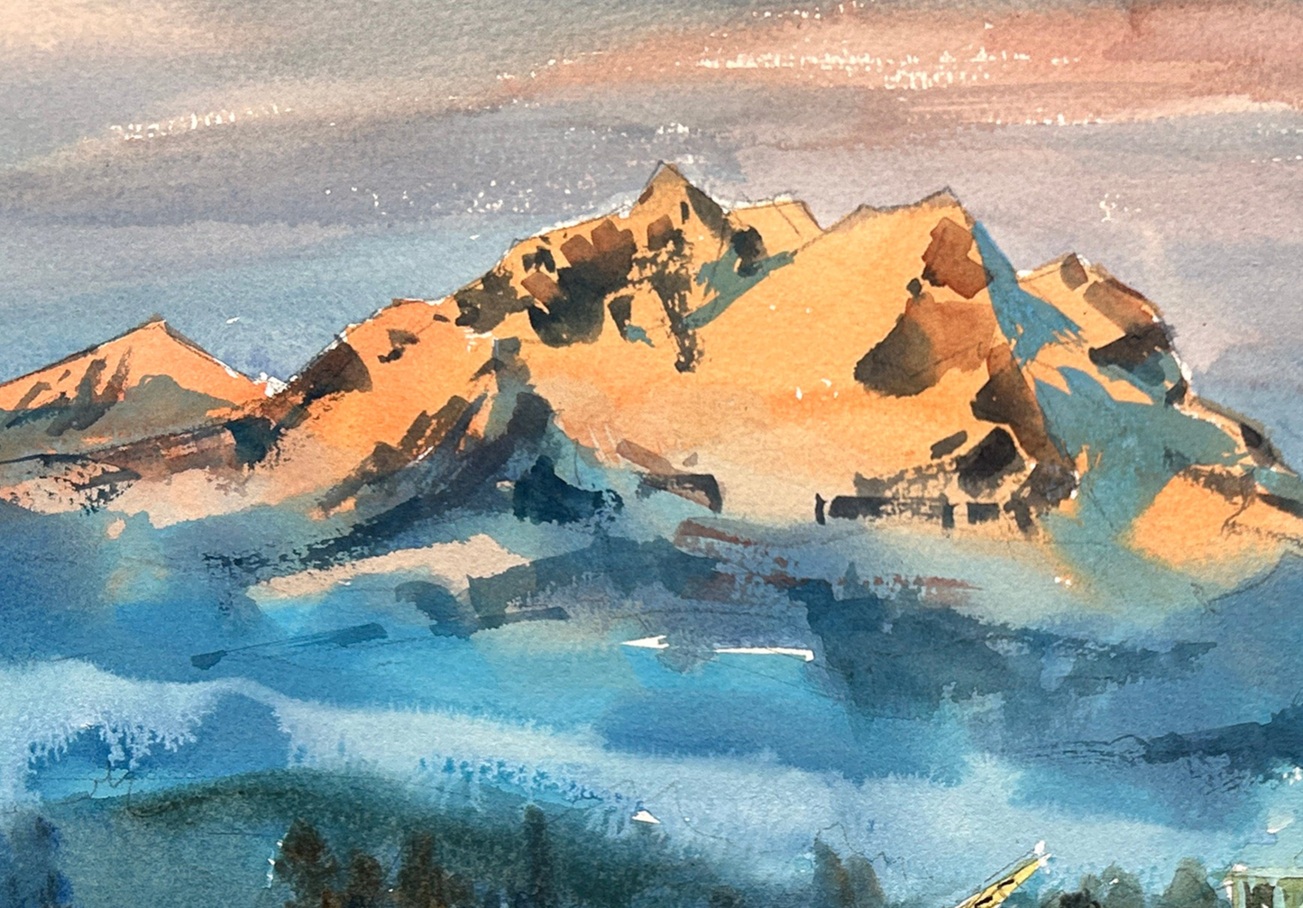 First Glow on the Olympic Mountain - Limited edition print