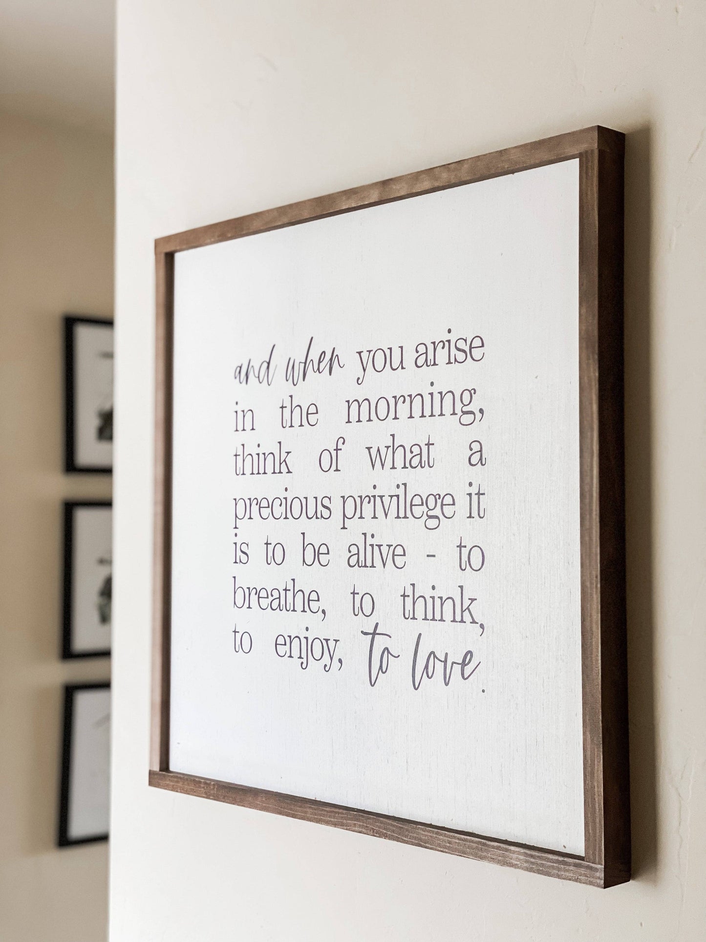 And When You Arise in the Morning | Wall Art, Made in the US: White / Light Oak / 17x17"