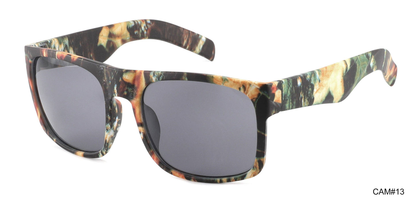 Large Squared Camo Sport Sunglasses