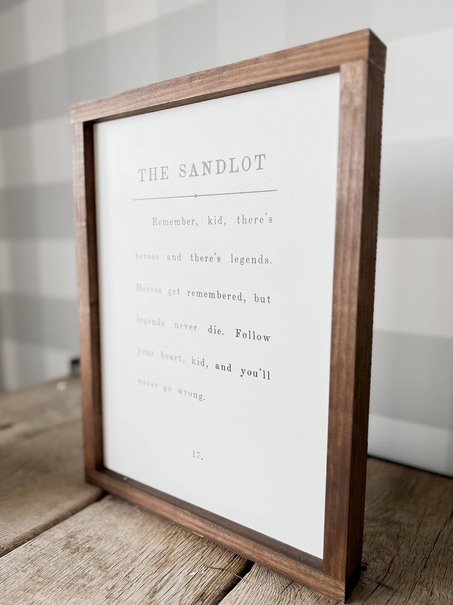 The Sandlot | Mother's Day Gifts, Wall Art: 8x12" / Light Oak / White