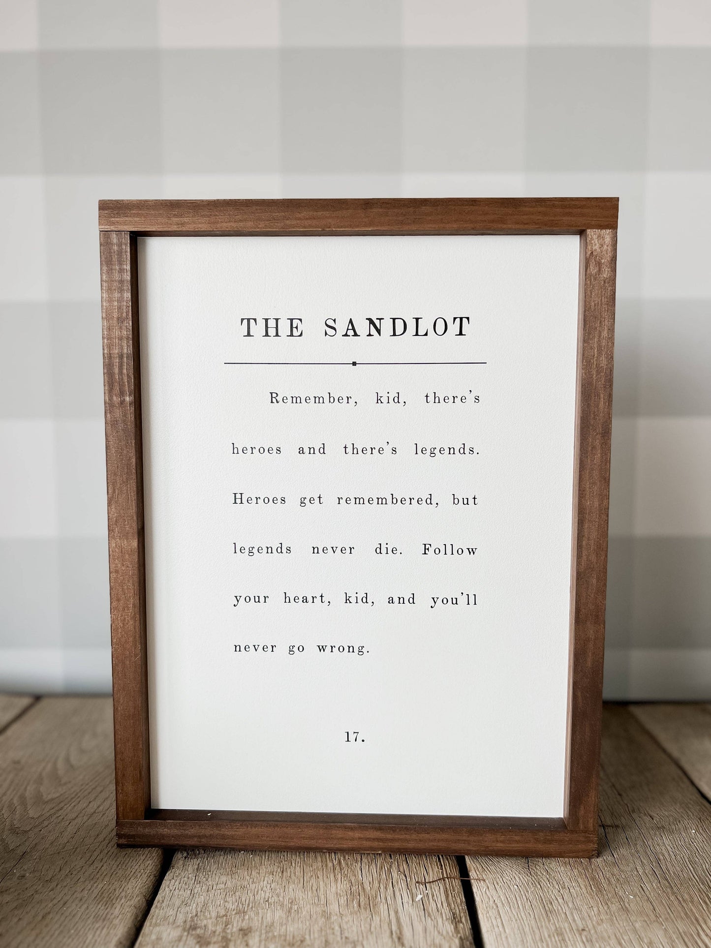 The Sandlot | Mother's Day Gifts, Wall Art: 8x12" / Light Oak / White
