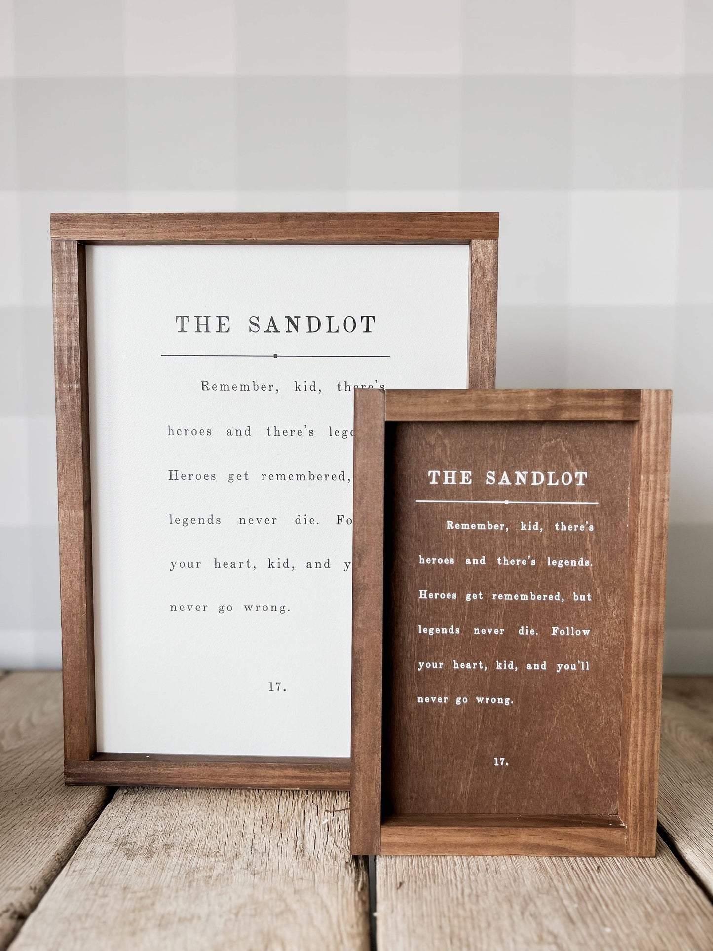 The Sandlot | Mother's Day Gifts, Wall Art: 8x12" / Light Oak / White