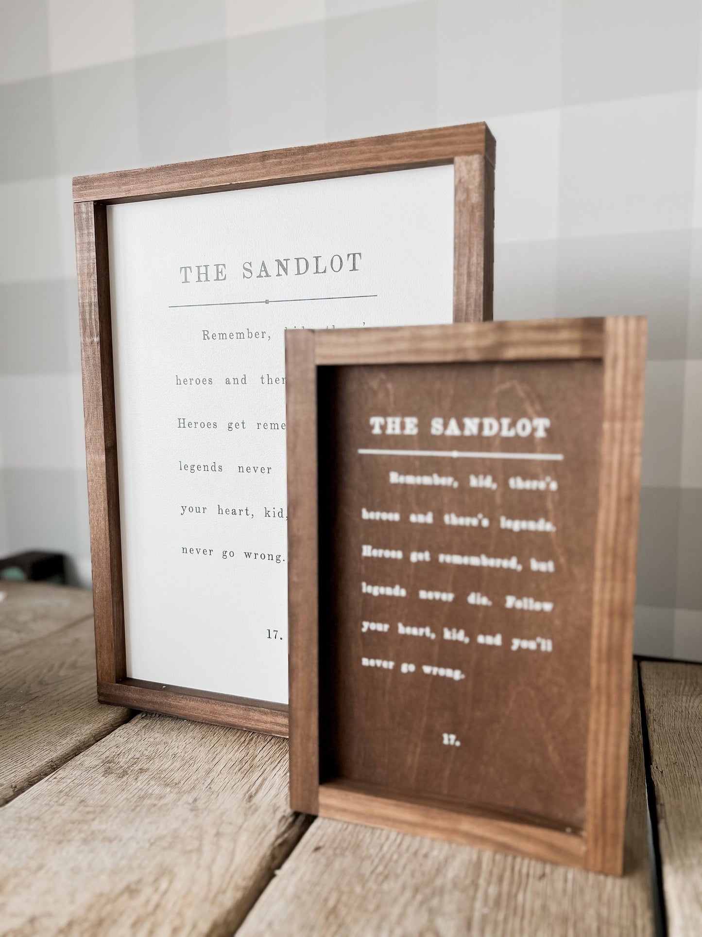 The Sandlot | Mother's Day Gifts, Wall Art: 8x12" / Light Oak / White