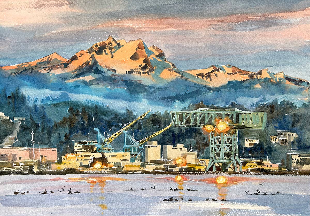 First Glow on the Olympic Mountain - Limited edition print