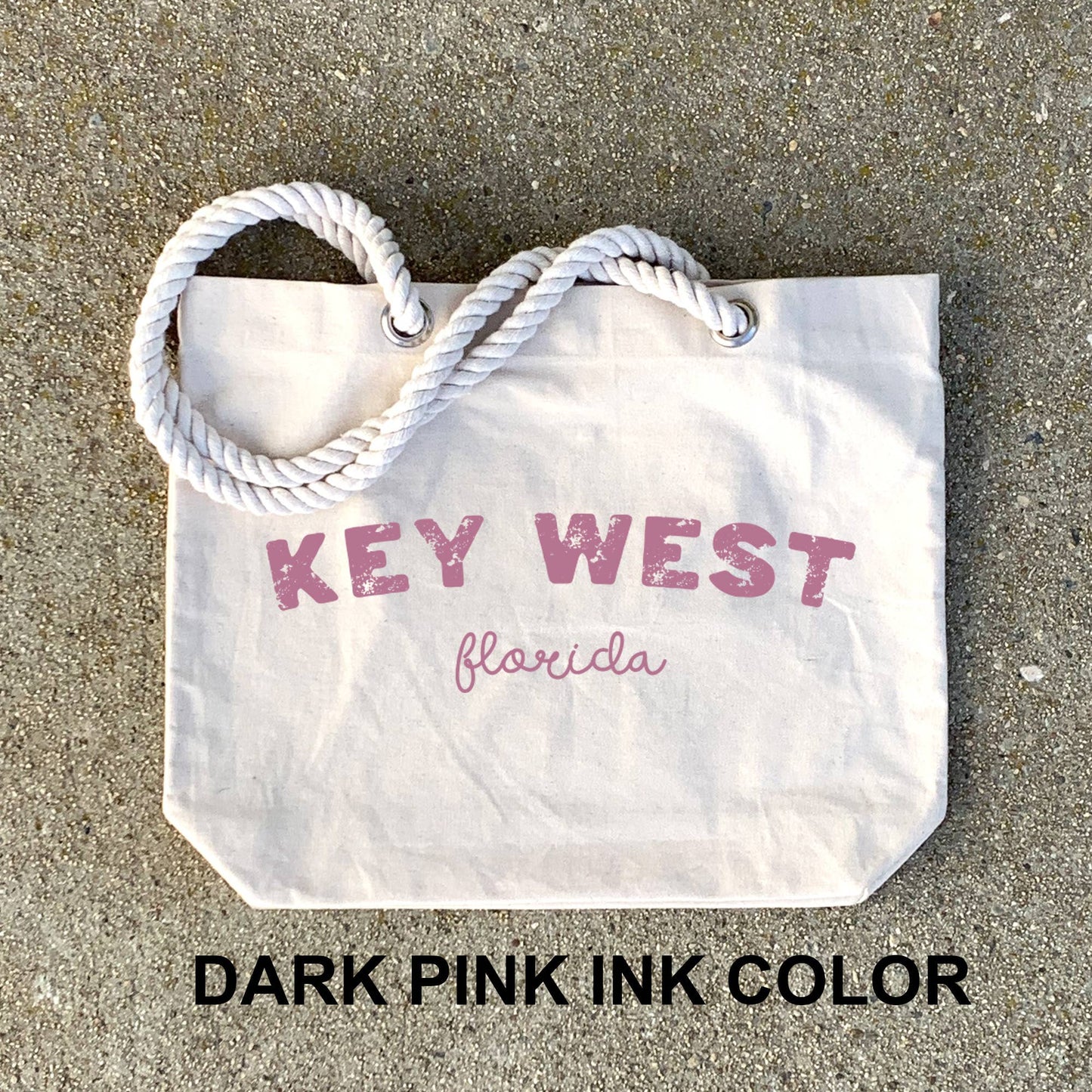 Custom Beach Tote Bag with Rope Handles Personalized: Navy