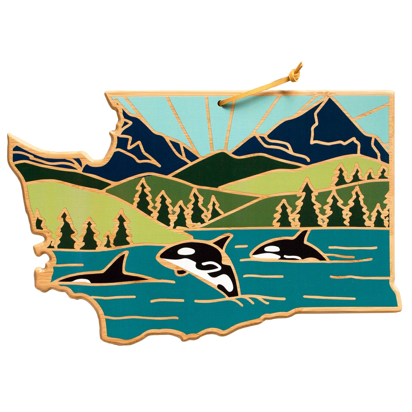 Washington Cutting Board with Artwork by Summer Stokes
