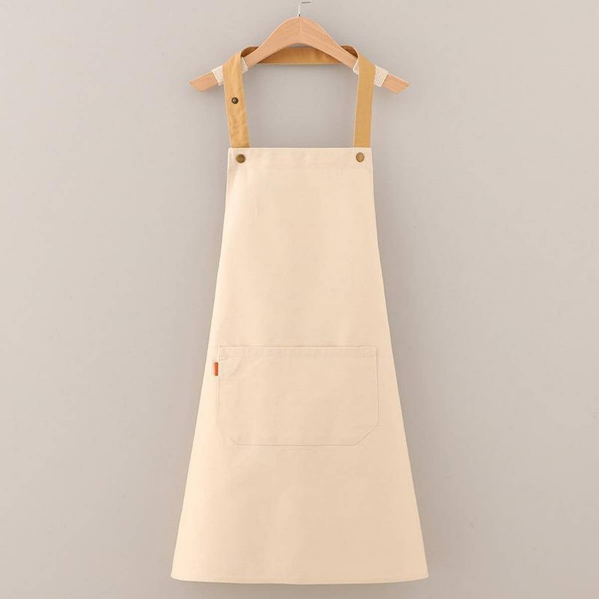 COTTON CANVAS HALTER APRONS WITH POCKETS WOMEN_CWMM2052: Black / (OS) 1