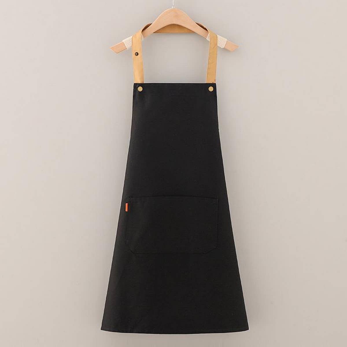 COTTON CANVAS HALTER APRONS WITH POCKETS WOMEN_CWMM2052: Black / (OS) 1