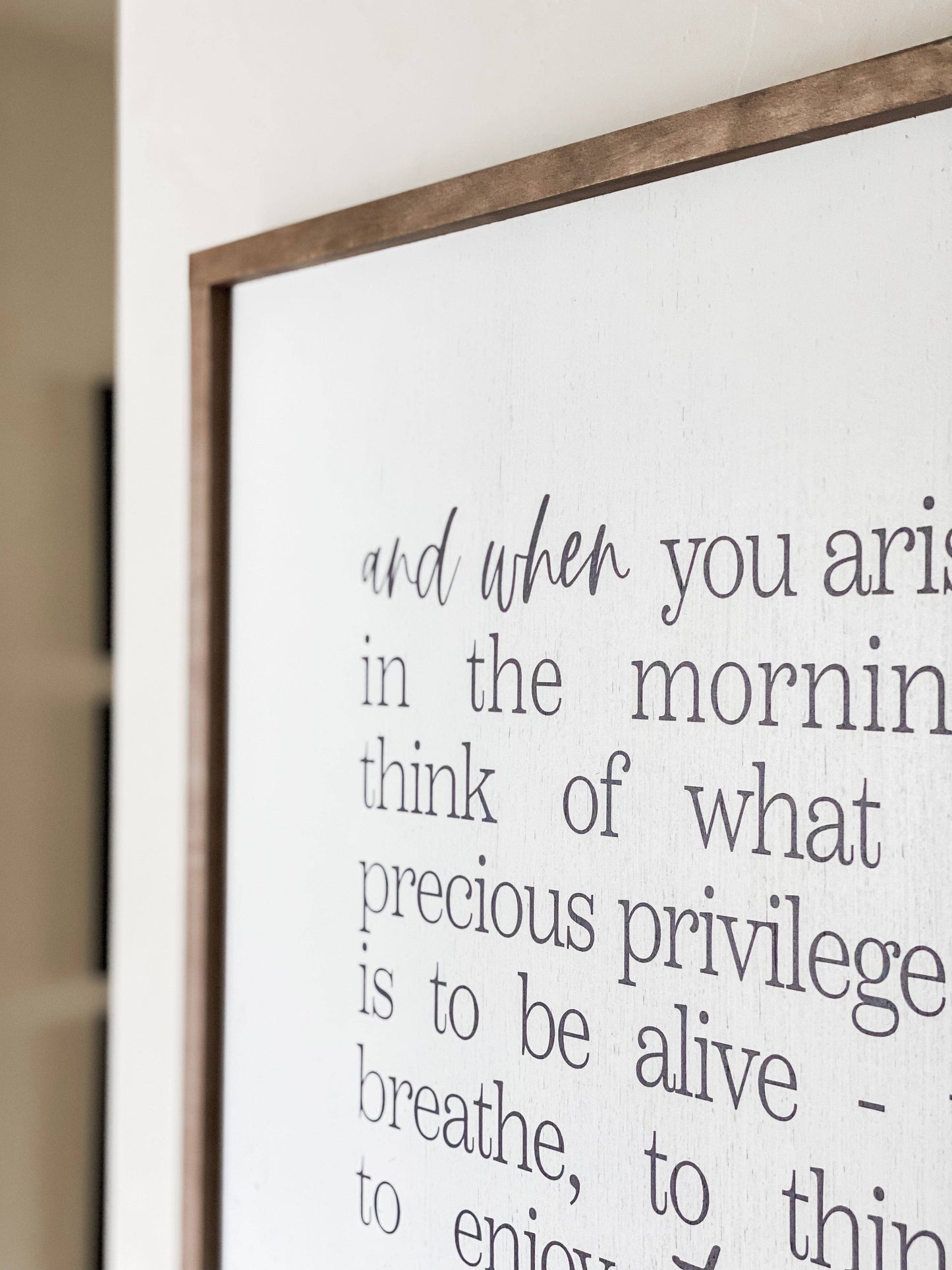 And When You Arise in the Morning | Wall Art, Made in the US: White / Light Oak / 17x17"