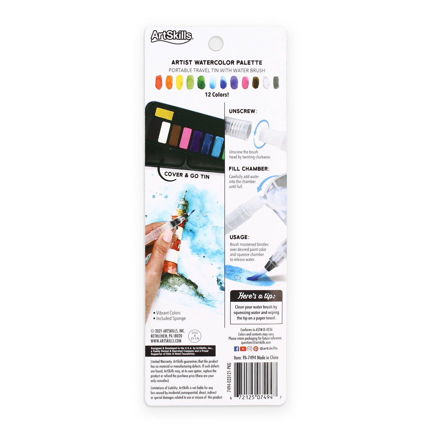 Watercolor Travel Tin