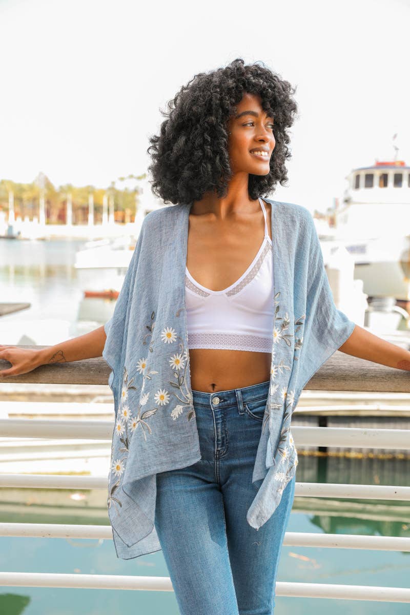 Get NOW! Bestselling Spring Daisy Woven Kimono 🌼: Peach