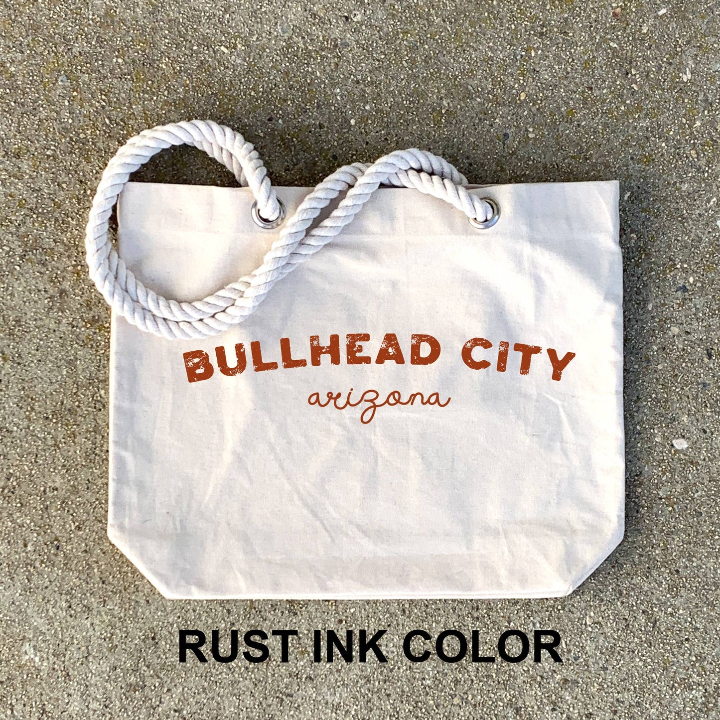 Custom Beach Tote Bag with Rope Handles ­ Personalized: Navy