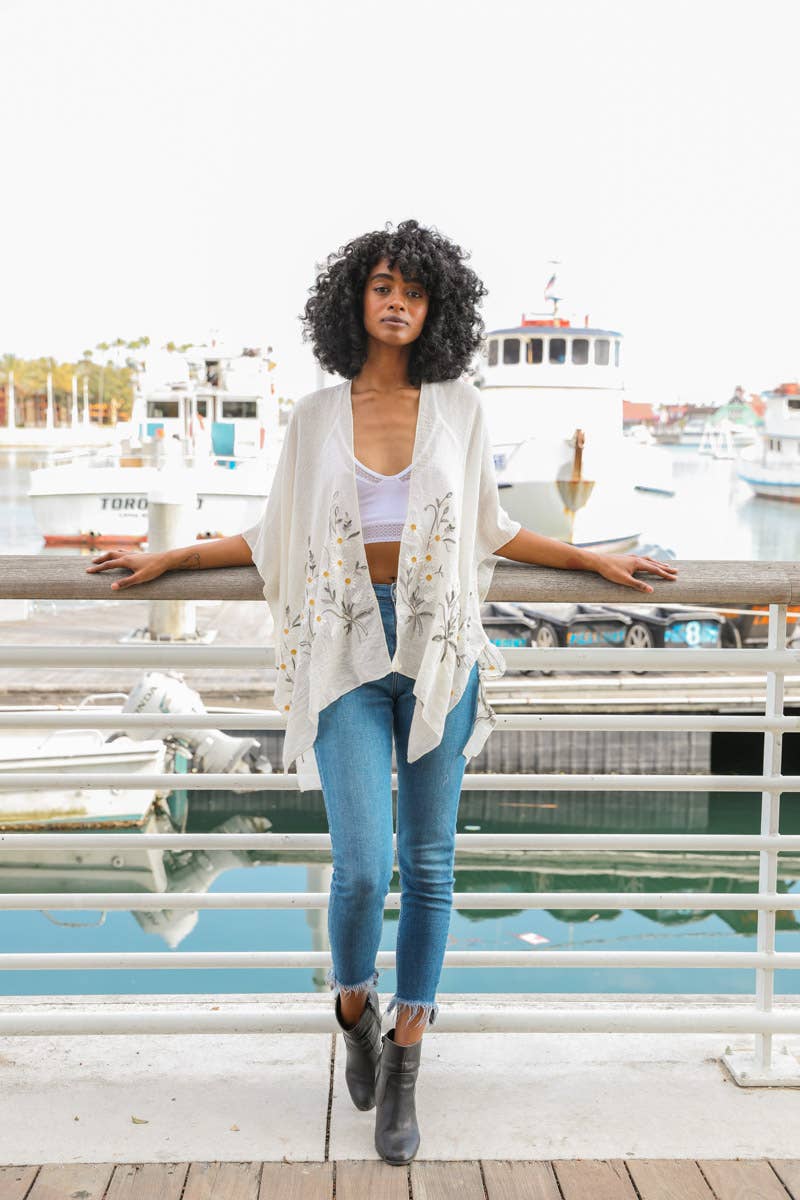 Get NOW! Bestselling Spring Daisy Woven Kimono 🌼: Peach